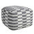 18" Gray Cotton Geometric Pouf Ottoman
