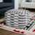 18" Gray Cotton Geometric Pouf Ottoman