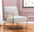 25" Beige And Gold Upholstered Arm Chair