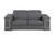 71" Gray And Silver Genuine Leather Loveseat