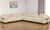 Beige Italian Leather Modular L Shaped Eight Piece Corner Sectional With Console