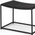 23" Black Solid Wood and Metal Footstool
