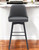 30" Gray and Black Faux Leather with Solid Wood Swivel Bar Height Bar Chair