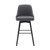 30" Gray and Black Faux Leather with Solid Wood Swivel Bar Height Bar Chair