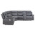 Gray Faux Leather Reclining Curved Corner Sectional With Console