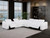 White Italian leather 3 power reclining seats L shaped Seven Piece Corner Sectional With Console
