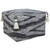 18" Gray Cotton Striped Pouf Ottoman Modern Style