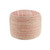 18" Pink Fabric Cylinder Striped Pouf Ottoman