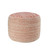 18" Pink Fabric Cylinder Striped Pouf Ottoman