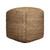 18" Natural Jute Woven Blend Cube Pouf Ottoman