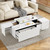 47" White Wood Extendable Coffee Table With Storage