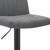 Set of Two Gray and Black Fabric and Metal Low Back Adjustable Height Bar Chairs