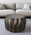 29" Black Solid Wood Round Coffee Table