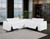 White Italian Leather Power Reclining L Shaped Five Piece Corner Sectional