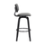30" Gray And Black Faux Leather Swivel Low Back Bar Height Bar Chair