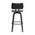 30" Gray And Black Faux Leather Swivel Low Back Bar Height Bar Chair