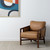 32" Brown Genuine Leather Arm Chair