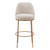 32" Beige And Gold Fabric And Steel Bar Height Swivel Bar Chair