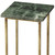 21" Green and Gold Marble Drink Size Square End Table