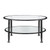 36" Black Glass And Metal Round Coffee Table