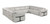Light Gray Italian Leather Power Reclining U Shaped Eight Piece Corner Sectional With Console Decor
