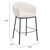 30" Ivory And Black Shearling And Steel Bar Height Bar Chair