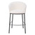 30" Ivory And Black Shearling And Steel Bar Height Bar Chair