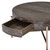 32" Dark Brown and Champagne Wood And Metal Round Sled Coffee Table With Drawer