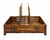 60" Green and Brown Solid Wood Distressed Lift Top Solid Coffee Table