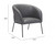 28" Gray And Black Faux Leather And Upholstered Club Chair