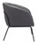 28" Gray And Black Faux Leather And Upholstered Club Chair