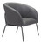 28" Gray And Black Faux Leather And Upholstered Club Chair