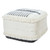 18" White Cotton Striped Pouf Ottoman