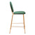 Set of Two 26" Green and Gold Velvet and Steel Counter Height Bar Chairs - 880016590456
