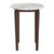 32" White and Brown Faux Marble and Solid Wood Rounded Bar Table