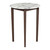 32" White and Brown Faux Marble and Solid Wood Rounded Bar Table