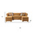 Mustard Velvet U Shaped Three Piece Sofa and Chaise Sectional With Toss Pillows