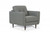 35" Gray and Black Genuine Leather Tufted Arm Chair