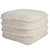 18" Cream Cotton Tufted Cube Striped Pouf Ottoman
