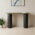 43" Black and Gold Genuine Marble and Steel Double Pedestal Console Table