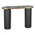 43" Black and Gold Genuine Marble and Steel Double Pedestal Console Table