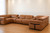 Chestnut Italian Leather Power Reclining U Shaped Eight Piece Sectional With Console