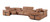 Chestnut Italian Leather Power Reclining U Shaped Eight Piece Sectional With Console