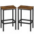 Set of Two 26" Brown and Black Steel and Wood Backless Counter Height Bar Chairs