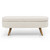 44" Beige and Brown Linen Upholstered Storage Bench with Flip Top