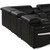 Black Italian Leather Power Reclining U Shaped Twelve Piece Sectional With Console