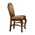 Set of Two 24" Beige and Brown Fabric and Solid Wood Counter Height Bar Chairs