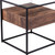 22" Black Glass And Iron Square End Table With Drawer With Shelf