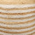 18" Natural And White Jute Blend Cylinder Striped Pouf Ottoman