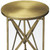 24" Antiqued Gold Iron Round Rolling End Table
